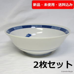 【特価品 在庫わずか】陶器 ラーメン丼2枚 青龍 日本製 箱なし