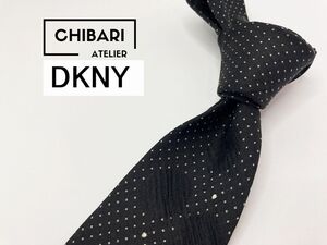 【超美品】DKNY　ダナキャラン　ドット柄 ネクタイ 3本以上 送料無料 メンズ ブラック　1103070