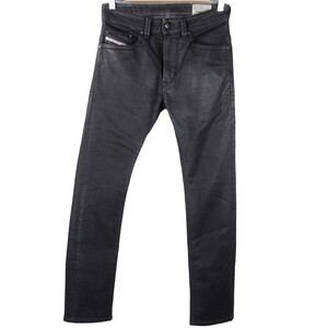 ■DIESEL ディーゼル / THAVAR SLIM SKINNY 0807V / メンズ / ブラック コーティング加工 ストレッチ スリムスキニー デニムパンツ W26 L30