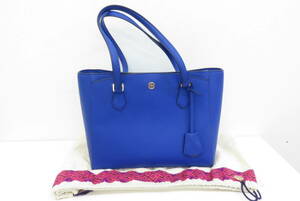 16904 ロ606-034　トリーバーチ　ハンドバッグ　ロビンソン　ブルー 青色　トートバッグ　TORY BURCH　鞄　保存袋　ヤ80