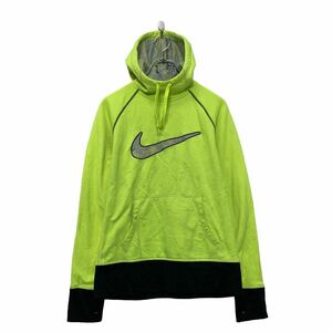 NIKE ロゴ スウェット パーカー ナイキ M ネオンイエロー ラグラン 古着卸 アメリカ仕入 a606-5975