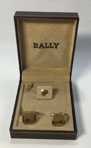 BALLY ブローチ/カフスボタン 2点セット 化粧箱付き 中古美品-D2210