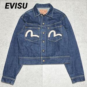 EVISU カモメ ステッチプリント デニムジャケット Xl