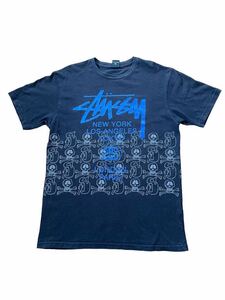 ●●STUSSY ステューシー WORLD TOUR ワールドツアー スカル髑髏T サイズL 黒ブラック●●