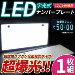 1枚セット 字光式LEDナンバープレート 電光式 全面発光 兼用12V/24V