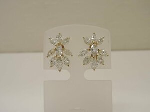 【新品仕上げ済】 K18 ダイア1.27ct ダイア1.18ct ピアス 両耳 アクセサリー ゴールド ランクA diamond NBJ