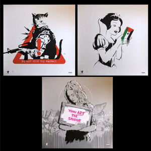 ZEDSY / ゼドシー “ BETHLEHEM SET OF 3 SILKSCREEN PRINT / ベツレヘム・セット” O-210, not BANKSY, not KAWS, 