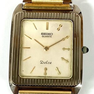 仙17 SEIKO Dolce 6020-5700 腕時計 クォーツ アナログ 2針 セイコー ドルチェ QZ スクエア レクタンギュラー メンズ