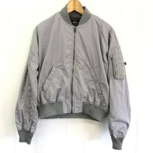 ALPHA INDUSTRIES フライトジャケット レディース　Mサイズ グレー　アルファ MA-1 ショート　短丈　ブルゾン ミリタリー ナイロン 