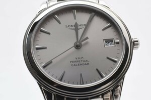 美品 箱付き ロンジン ラウンド シルバー デイト L4.722.4 クォーツ メンズ 腕時計 LONGINES