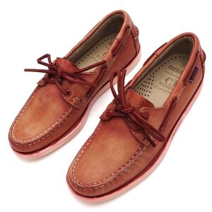 F05172 新品 C.P. COMPANY × SEBAGO/レザー デッキシューズ 【サイズ：6.5】 レッド シーピーカンパニー セバゴ 