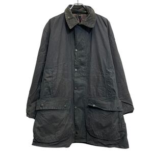 Barbour オイルドジャケット バブアー XL~ ブラック 90s ビッグサイズ 襟コーデュロイ 裏地チェック 古着卸 アメリカ仕入 a612-6857