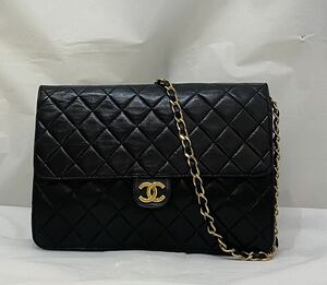 シャネル マトラッセ チェーン ショルダー CHANEL チェーンショルダーバッグ ラムスキン バッグ ブラック ココマーク MT-189