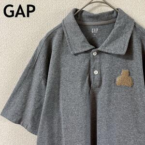 J2 GAP クマロゴ　ポロシャツ　半袖　コットン　XSメンズ　実寸M?Ｌメンズ