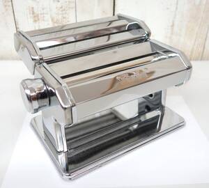 未使用保管品　 ＊Shule　PASTA MACHINE 　 ＊家庭用パスタマシーン 　製麺機　ハンドル手回し式 ＊ステンレス製　 ＊P0027-12 a02223　