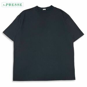 31 国内正規品 A.PRESSE アプレッセ AP-5002 Heavy Weight T-shirt 半袖コットン ヘビーウェイト Tシャツ クルーネック 2 ブラック メンズ