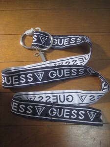 一点物!! GUESS ゲス 総ロゴ リングベルト キーチェーン付き 希少