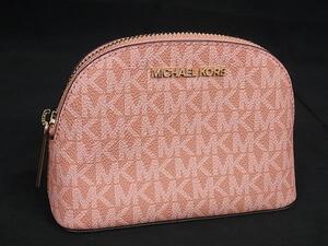 ■新品■未使用■ MICHAEL KORS マイケルコース MK柄 PVC メイクポーチ マルチケース 小物入れ レディース ピンク系 FH2738