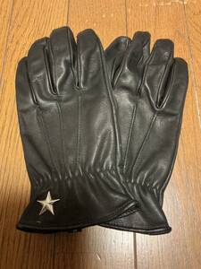 Schott ショット 3169030 ONE STAR GLOVE ワンスター レザー グローブ 手袋 黒M 試着のみ美品