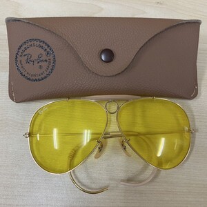 M129-T9-2624 ◎ RayBan カリクロームレンズ ボシュロム B&L レイバン サングラス ゴールド イエロー ケース付き アイウェア