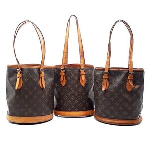 ◆まとめ◆ ルイヴィトン LOUIS VUITTON ハンドバッグ トートバッグ 鞄 M42338 バケットPM モノグラム 茶系 3点 セット 01-24111911-C