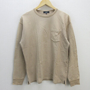 G■ビームス/BEAMS ロンT カットソー/コットン【M】ベージュ/men