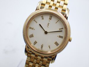 358276【1円スタート】YVES SAINT LAURENT イヴサンローラン YSL 稼動品 4625-E67790 メンズ 時計 クオーツ ケース30ｍｍ