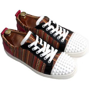 Christian Louboutin★スタッズスニーカー 40=26 ローカットスニーカー Louis Junior Spikes マルチカラー スパイク メンズ i-1025