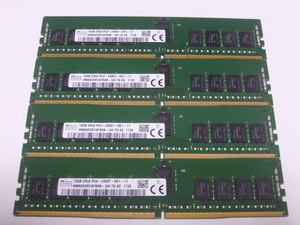 メモリ サーバーパソコン用 SK hynix DDR4-2400 (PC4-19200) ECC Registered 16GBx4枚 合計64GB 起動確認済です HMA82GR7AFR8N-UH⑥