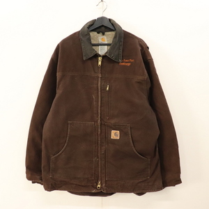 n84 2006年製ビンテージ Carhartt カーハート ダックジャケット■00s 表記XLサイズ ブラウン DKB ワーク 裏地ボア アメカジ ストリート 90s