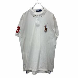 Polo Ralph Lauren 半袖 ポロシャツ Lサイズ ポロラルフローレン ハーフボタン コットン ホワイト 古着卸 アメリカ仕入 t2409-3127