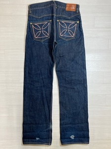 GANGSTERVILLE/ギャングスタービル/Vintage Finish Iron Cross Denim Pant/ビンテージフィニッシュ アイアンクロスデニムパンツ/13星ボタン