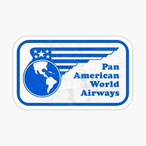 レトロステッカー　 Pan Am World Airways logo winged globe