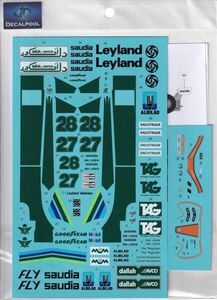 1/20 Williams FW07 1979 デカールのみ タミヤ