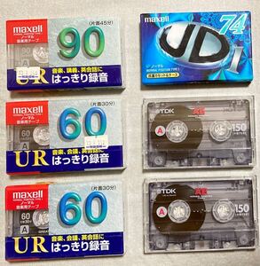 未使用★TDK Maxell マクセル カセット カセットテープ UR90 UR60 UD1 AE150 6点セット 自宅保管品 