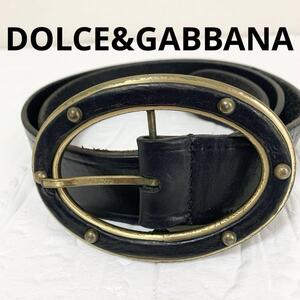 レア　希少　ドルチェ＆ガッバーナ ドルガバ レザーベルト　ブラック　黒 D&G DOLCE&GABBANA ドルガバ ベルト