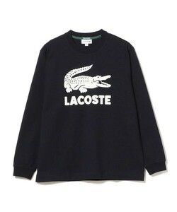 新品 2 S-M 紺 ビームス ラコステ 別注 LACOSTE × BEAMS 別注 ビッグワニプリント ロングスリーブ Tシャツ ロゴ ロンT レア 特別