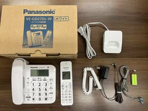 ◆極美品 Panasonic パナソニック RU・RU・RU コードレス 電話機 VE-GD27DL-W 親機+子機 ホワイト 通電確認〇◆