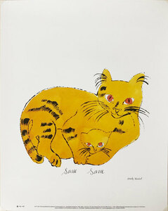 アンディー・ウォーホル / ANDY WARHOL “ YELLOW CAT WITH KITTEN ” オフィシャル・スモール・ポスター P-170