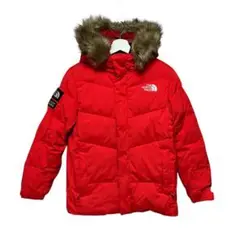 THE NORTH FACE キッズダウンジャケット ファーフード付き レッド