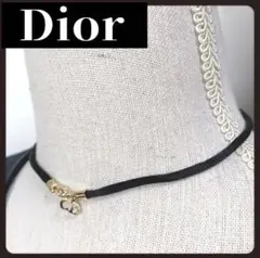 Christian Dior　ディオール　ブラック　チョーカー　ゴールド　ロゴ