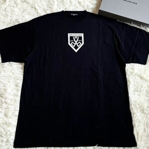 極美品/箱付き バレンシアガ 【近年モデル】 BALENCIAGA 半袖 tシャツ カットソー トップス ビックロゴ メンズ ブラック サイズL位