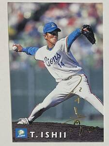 カルビー 98 プロ野球カード 箔サイン ゴールドサイン 148 石井貴　1998年