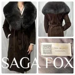 【人気】SAGA FOXショール　ファー　ダークグレー