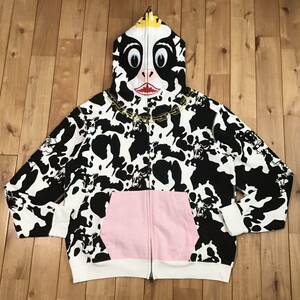 ホルスタイン パーカー Mサイズ Holstein full zip hoodie a bathing ape BAPE cow エイプ ベイプ アベイシングエイプ NIGO oi5