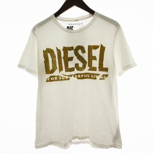 ディーゼル DIESEL Tシャツ カットソー 半袖 ロゴプリント L 白 ホワイト /NQ メンズ