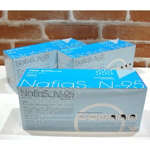 7525　新品未使用 ナフィアス Nafias N-95 N95 マスク 日本製 Mサイズ 30枚入 3箱セット 計90枚 信州大学 繊維学部 NIOSH認証