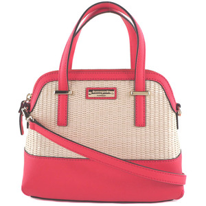 Kate Spade ケイトスペード CEDAR STREET STRAW SMALL MAISE 2wayショルダー ショルダーバッグ 牛革 ピンク レディース【60150406】中古