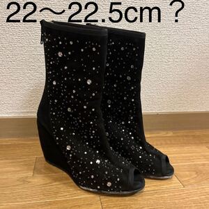 ♪♪⑫ブーツサンダル オープントゥブーツ サイズ不明22〜22.5cmくらい？☆ブーティ