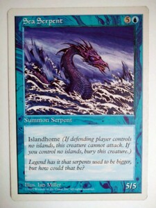 MTG　マジック：ザ・ギャザリング　　英語版カード　１点　　SEA　SERPENT（ウミヘビ）　